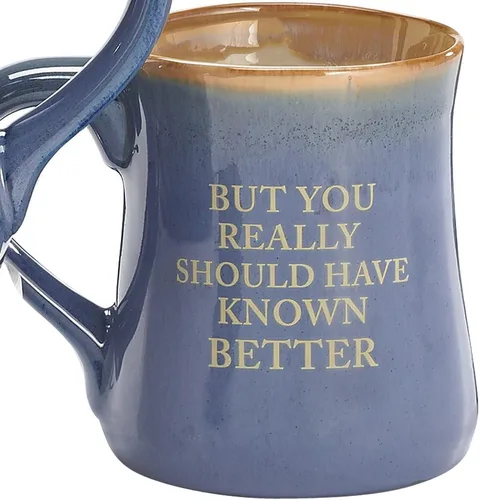 Vista 2 de Burton & Burton I'm Sorry for What I Said Hand Painted Coffee Mug, 18 oz, Blue