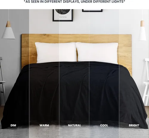 Vista 8 de Utopia Bedding - Manta térmica 100% algodón, color negro, tamaño Queen, 90 x 90 pulgadas Manta ligera y transpirable para primavera y verano