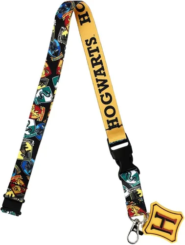 Vista 3 de Harry Potter Hogwarts - Cordón con dije de metal para tarjetas de identificación y adhesivo coleccionable