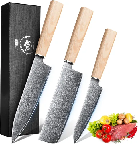 Vista 10 de ROCOCO Juego de 13 Cuchillos de Carnicero para Corte de Carne Cuchillo de Chef Serbio Cuchillo de Deshuesado Vikingo con Bolsa Enrollable