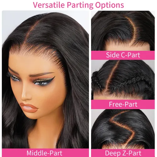 Vista 2 de Peluca de cabello humano con encaje frontal 360 de 26 pulgadas, prearrancada, lacio, HD, peluca frontal completa para mujeres negras, sin pegamento