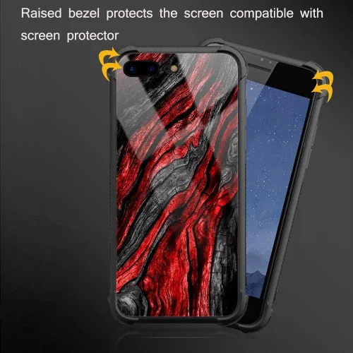 Vista 3 de Carcasa para iPhone 8 Plus, 9H de cristal templado para iPhone 7 Plus, para hombres y niños, diseño de patrón fresco a prueba de golpes
