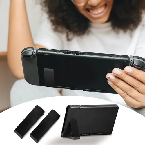 Vista 7 de 4pcs Back Stand for Nintendo Switch, Back Stand Kickstand Replacement Back Shell Holder Kickstand Replacement Compatible with Switch Console (Black)