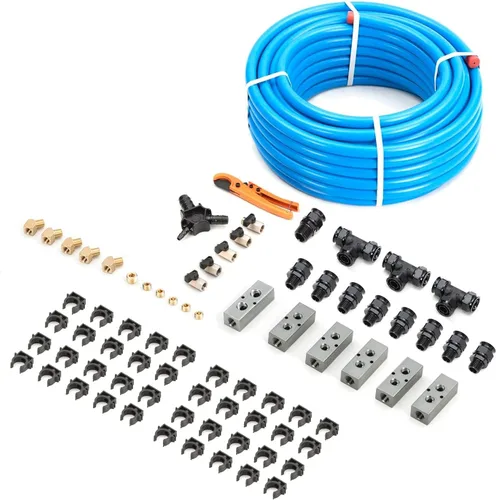 Vista 14 de Kit de Accesorios para Compresor de Aire 1/2" x 100 pies Sistema de Tuberías de Aire Comprimido de Aluminio HDPE Manguera Negra de Compresor de Aire
