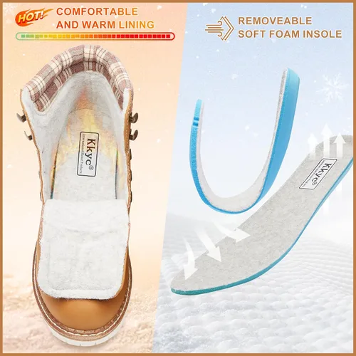 Vista 3 de Kkyc Botas de senderismo para mujer antideslizantes botas casuales.