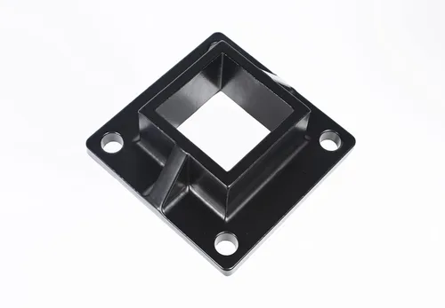 Vista 7 de Brida de poste de montaje en el suelo para poste de valla cuadrada de 2 pulgadas y barandilla de cubierta, resistente, aluminio, negro
