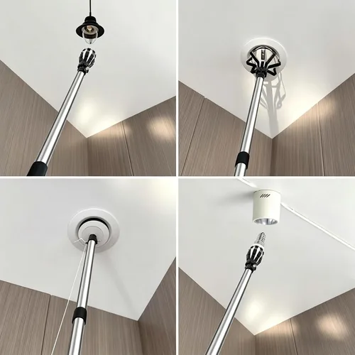 Vista 9 de Light Bulb Changer Pole Kit, 3 Grippers with Extendable Rod