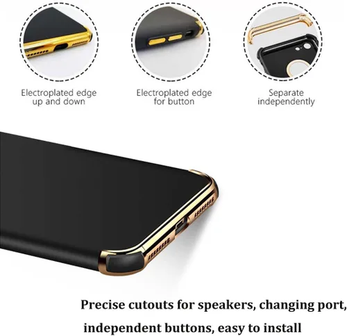 Vista 4 de Funda para iPhone 7, iPhone 8, funda ultra fina, flexible, suave, mate, lujosa, 3 en 1, delgada, galvanizada, a prueba de golpes, compatible