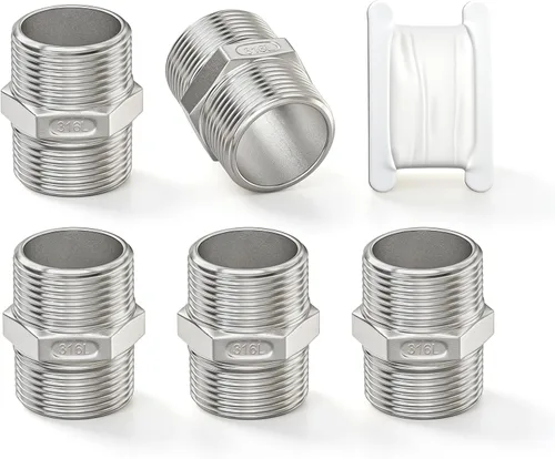 Vista 9 de TAISHER 10 pezones hexagonales 316L, montaje de tubería 3/8 "macho NPT