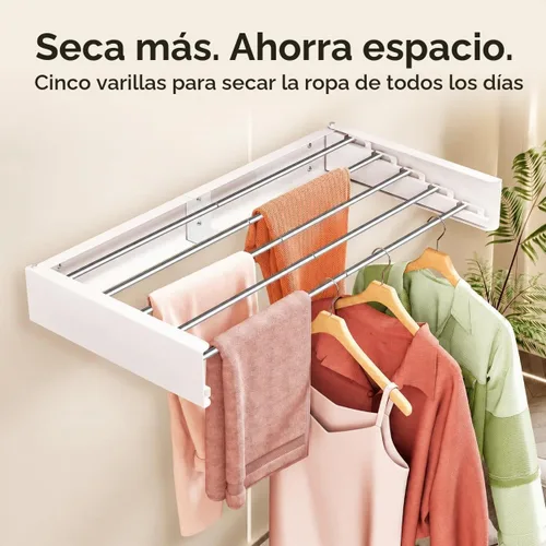 Vista 2 de ZdwCyl - Tendedero plegable para colgar en la pared, 32 pulgadas