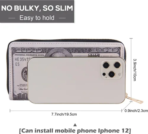 Vista 3 de LUI SUI - Billetera de cuero con billete billete para hombre para tarjetas de crédito