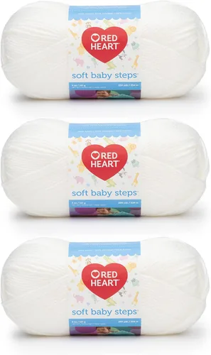 Vista 14 de Red Heart Soft Baby Steps madeja de lana, Aqua