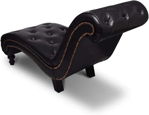 Vista 6 de CHARMMA Chaise Longue - Piel sintética marrón, 45.7 lbs