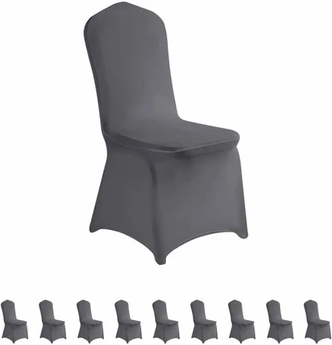 Vista 16 de LZY 6 piezas Fundas de Silla de Spandex Elásticas Fundas Deslizables para Fiestas de Boda, Fundas de Decoración de Sillas de Comedor y Banquete Negro