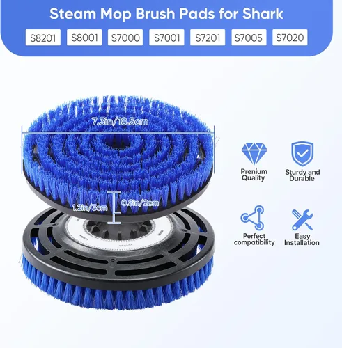 Vista 4 de Upgraded Steam Mop Pad Replacement Brush Heads for Shark Steam & Scrub Mop Blue