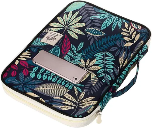 Vista 2 de JAKAGO Organizador de cartera de viaje impermeable A4, bolsa de documentos, bolsa multifuncional de viaje con cremallera para cuaderno, iPad, Azul