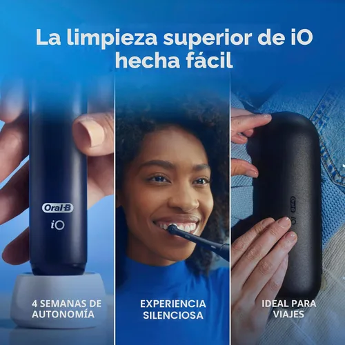 Vista 2 de Oral-B iO Series 2 Limited Simple Clean Cepillo de dientes eléctrico recargable para adultos, negro noche, 3 modos, sensor de presión automático