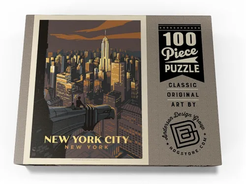 Vista 4 de MyPuzzle New York City: Eagle's View, Vintage Poster - Rompecabezas prémium de 100 piezas para adultos