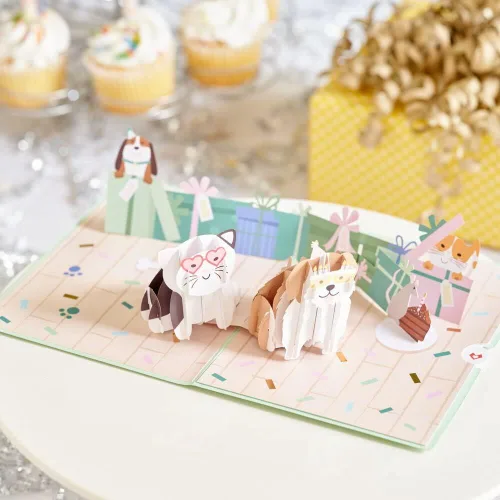 Vista 6 de Lovepop Tarjeta desplegable de cumpleaños para ella, él, hombres, mujeres, tarjetas de felicitación de animales 3D, cumpleaños, 5 x 7 pulgadas