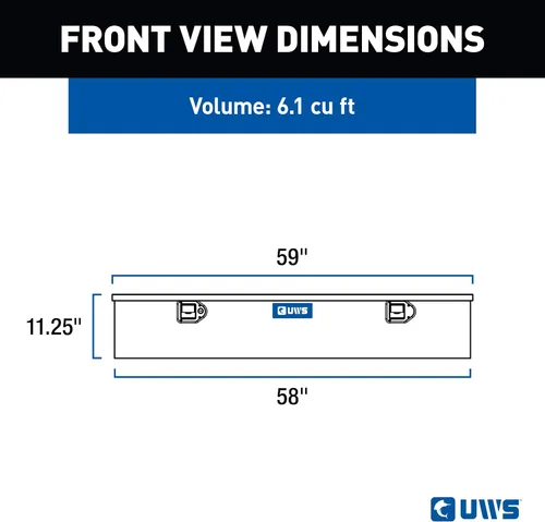 Vista 3 de UWS EC20081 58-Inch Heavy Wall Aluminio 5th Wheel Truck Bed Tool Box, RigidCore Tapa