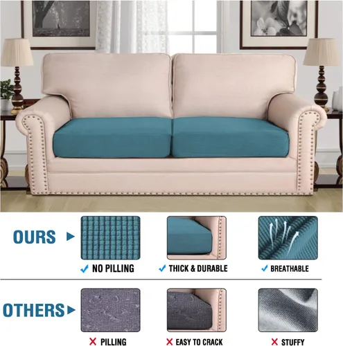 Vista 292 de H.VERSAILTEX Fundas de Cojín de Asiento Individuales Super Elásticas Fundas de Sofá Fundas de Cojín de Sofá Fundas Deslizables Juegos Tela de Sarga
