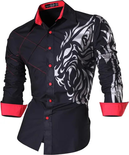 Vista 160 de JZS041, camisa de vestir de manga larga para hombre