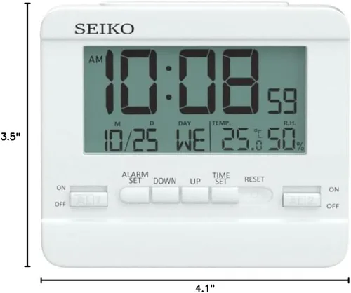 Vista 3 de SEIKO Reloj despertador digital para dormitorio Everything