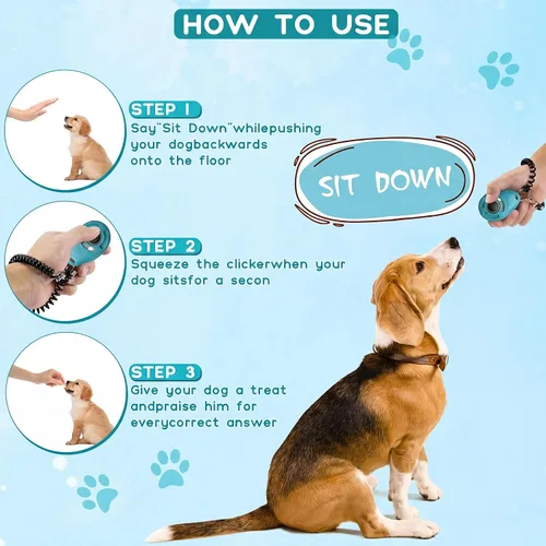 Vista 5 de Pet Training Clicker with Wrist Strap - Dog Training Clickers for Puppy, Cat, Potty, Bird, Horse, Pet, Trainer Training Tools, Behavior Aids