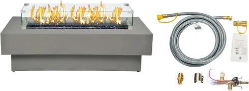 Vista 11 de Fogata de propano para exteriores de 32 pulgadas con cubierta de tanque de 20 libras, fogatas de propano de 50,000 BTU para patio exterior con tapa