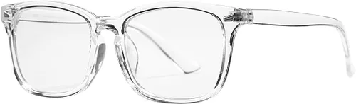 Vista 3 de COASION Gafas transparentes para mujeres y hombres, marco cuadrado, anteojos falsos sin receta