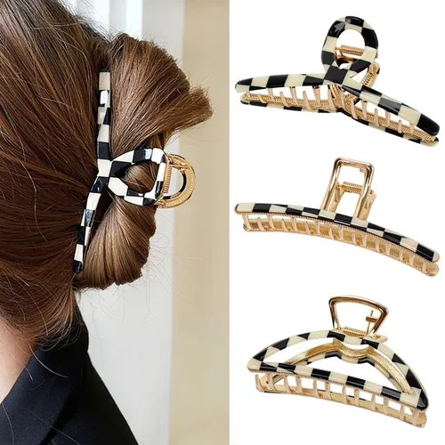 Vista 19 de Pinzas para el cabello grueso, paquete de 4 pinzas de gelatina extra grandes para mujeres, accesorios para el cabello de 4.75 pulgadas para mujeres