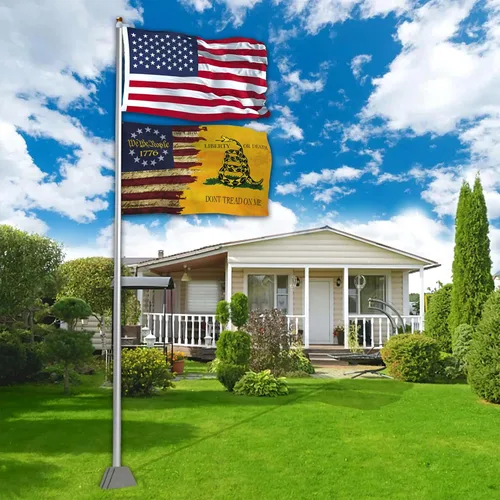 Vista 2 de Bandera de 3 x 5 pies 1776 bandera americana retro bandera de la libertad de poliéster doble cara impresión espejo para habitación exterior patio