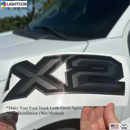 Vista 7 de FX2 - Juego de 2 calcomanías deportivas compatibles con Ford F-150 2007-2014, color negro metálico