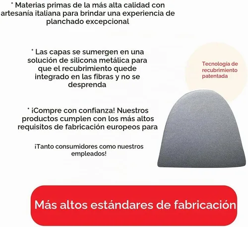 Vista 8 de TIVIT Funda para tabla de planchar de 19 x 55 pulgadas, fabricada en Italia. Fundas de almohadilla de agarre profesional con 3 correas de cierre