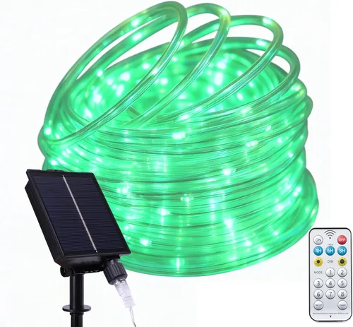 Vista 11 de Vigdur Cuerda de luces solares de 33 pies para exteriores, 100 LED, 18 luces LED que cambian de color, impermeable, con control remoto y Varios
