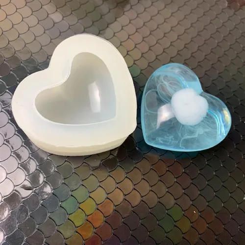 Vista 7 de WANDIC Moldes de silicona – 2 moldes de jabón 3D en forma de corazón para manualidades de jabón hechas a mano y resina