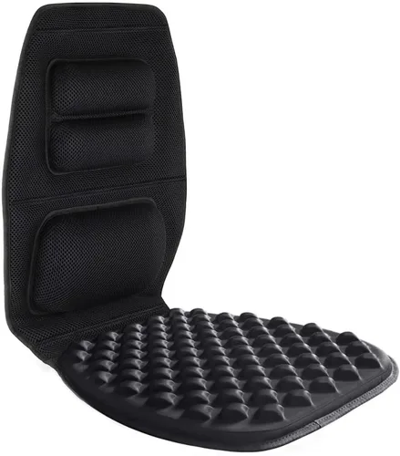 Vista 2 de FOMI Cojín de gel de alta calidad y soporte firme para la espalda, cojín de asiento y almohada torácica superior inferior y lumbar para automóvil