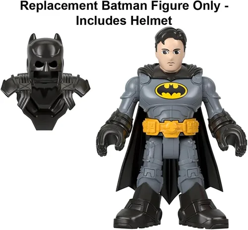 Vista 5 de Pieza de repuesto para Imaginext Super-Friends Playset - HML03 ~ Figura de Batman Poseable de repuesto ~ Incluye casco