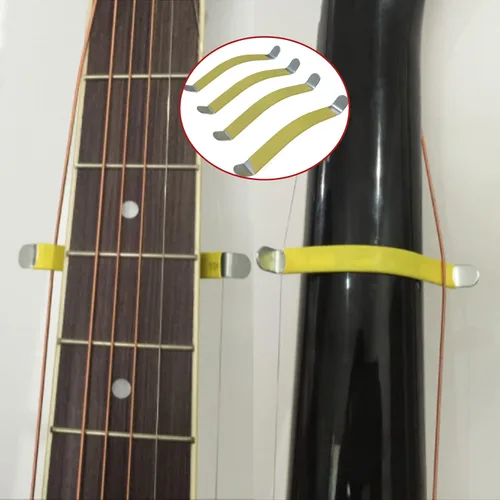 Vista 4 de Esparcidores de cuerdas de guitarra, herramienta de luthier, 4 piezas de goma para pulir trastes de guitarra, herramienta de reparación