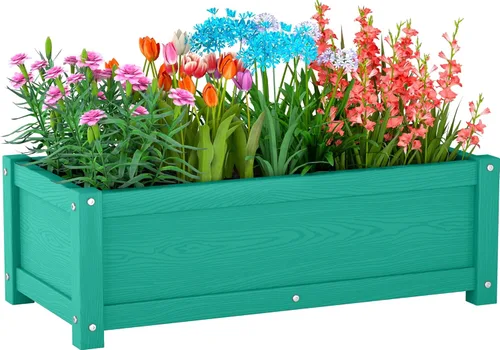 Vista 17 de Cama de jardín elevada con orificio de drenaje, impermeable, pequeña maceta elevada de polietileno de alta densidad con patas, estable y duradera