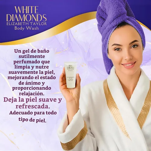 Vista 5 de Elizabeth Taylor White Diamonds EDT Set de regalo de 1.7 fl oz El juego incluye White Diamonds EDT 1.7 oz, EDP splash 0.12 oz, loción corporal