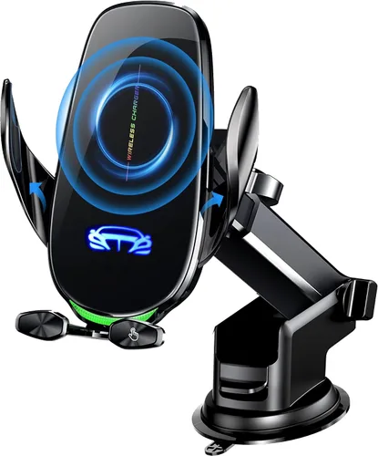 Vista 8 de Soporte inalámbrico para cargador de automóvil, carga rápida, sujeción automática de 15 W, soporte inteligente de inducción de control dual