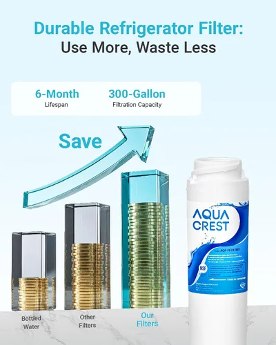 Vista 8 de AQUA CREST GSWF Filtro de agua para refrigerador, repuesto para GE® GSWF Smart Water 238C2334P001, Kenmore® 46-9914, 469914, 9914, 2 filtros