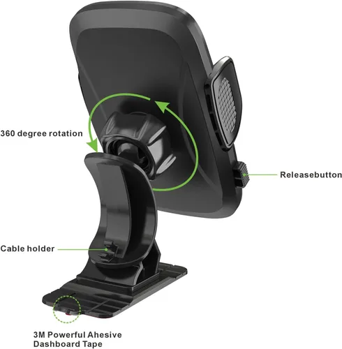 Vista 5 de Cellet Soporte para tablero de automóvil, soporte para teléfono inteligente 3M, soporte para teléfono celular compatible con iPhone 16 Pro Max