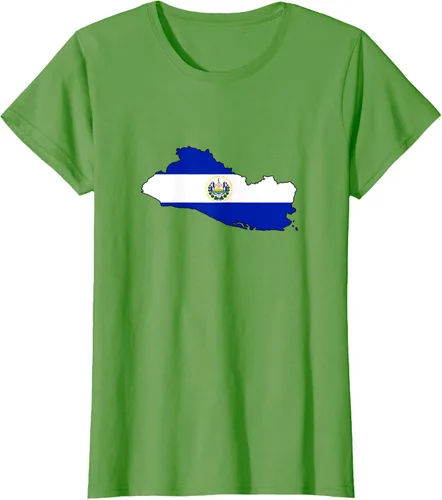 Vista 3 de Camiseta de El Salvador Country Outline on Flag