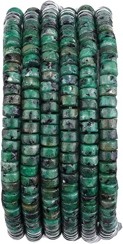 Vista 44 de BEADIA Cuentas Espaciadoras de Jade Natural Africano Planas Redondas Sueltas para Hacer Joyas con Abalorios 3mmx2mm 38cm