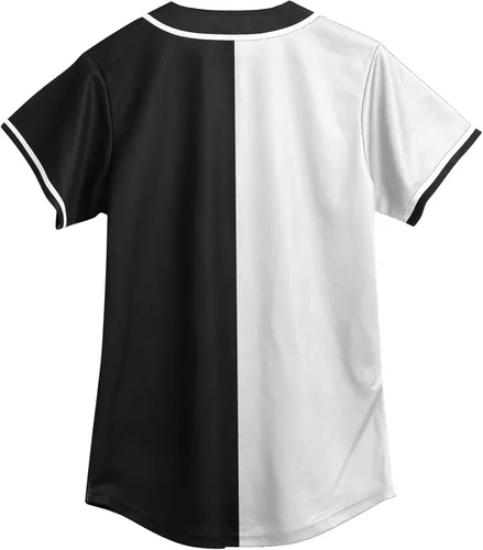 Vista 2 de Amzdest Ropa de los años 90 para mujer, disfraz unisex de hip hop para fiesta, camiseta de béisbol Bel Air, camisa de manga corta con botones