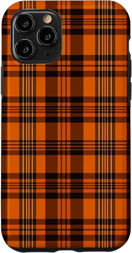 Vista 28 de iPhone 13 Pro Fall Plaid Halloween Naranja y Negro Acción de Gracias Otoño Case