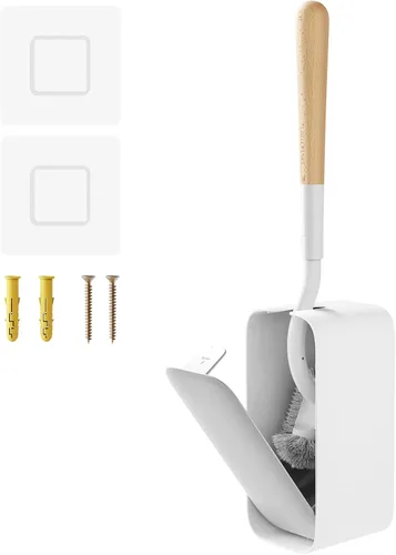 Vista 9 de Cepillo limpiador de inodoro, cepillo de inodoro y soporte para limpieza de esquinas muertas, cepillo de inodoro montado en la pared para decoración