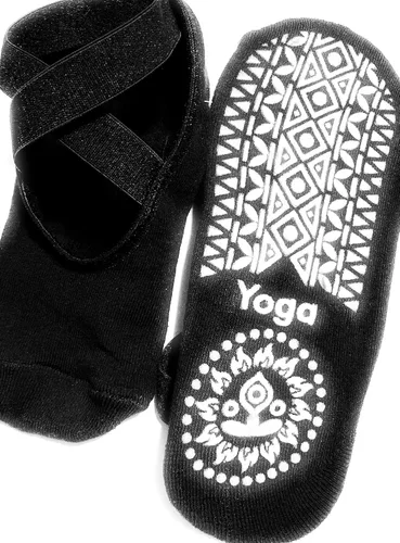 Vista 5 de My Pill Purse Calcetín de yoga antideslizante azul para pilates - Uso en barra fitness Calcetín antideslizante para mujer Parte inferior